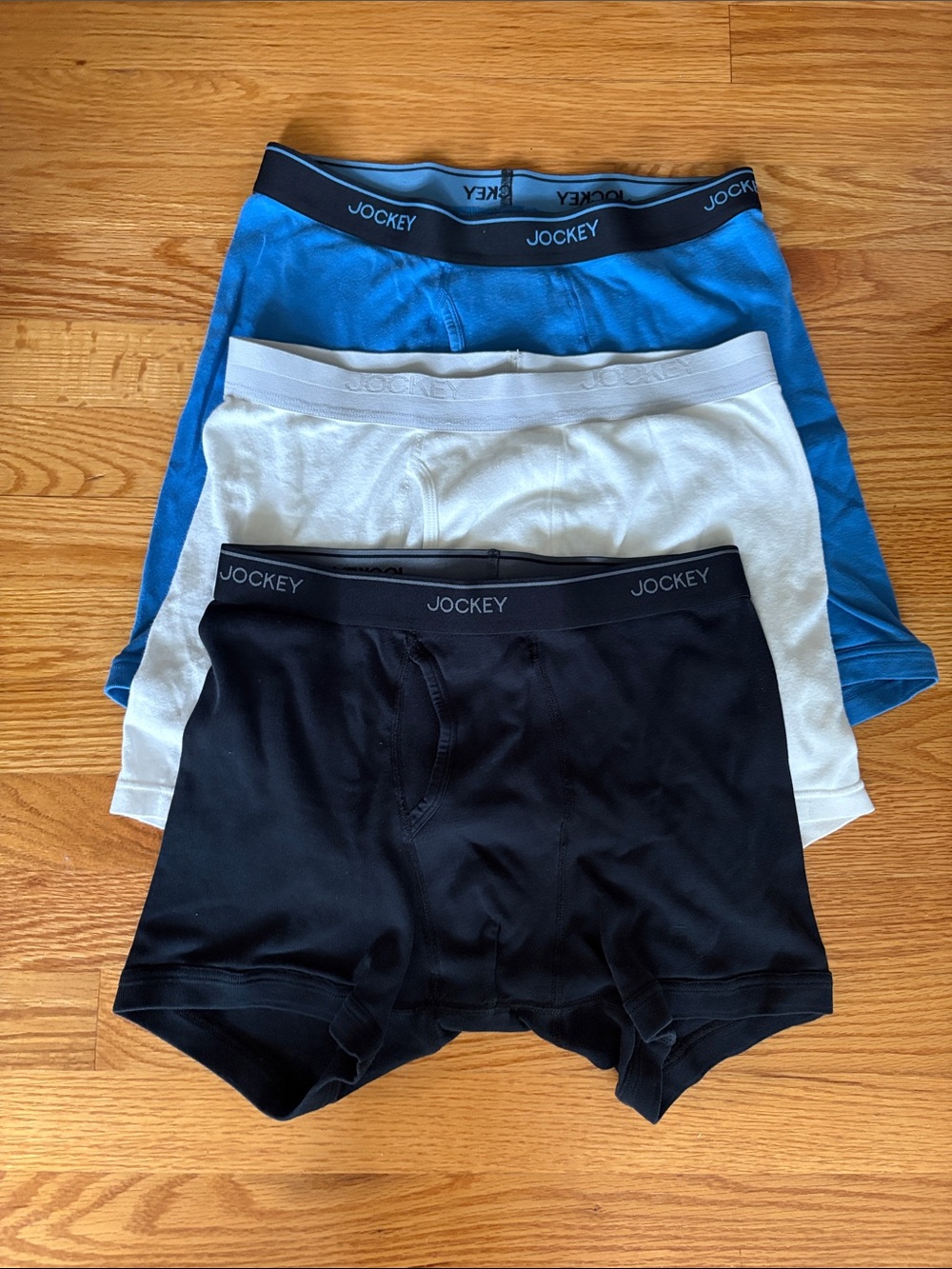Jockey Men's Pima Cotton Signature Boxer Briefs - Blue, White, Black (3-Pack)